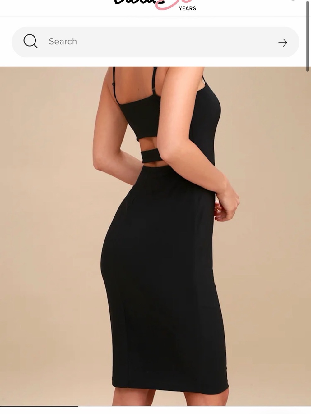 Lulu's Black Cutout Midi Bodycon Dress